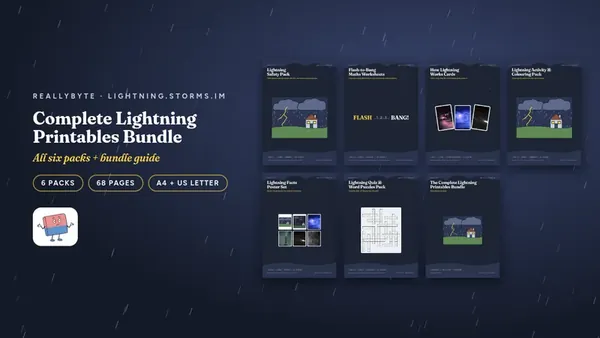 Cover of the Lightning printables bundle from lightning.storms.im